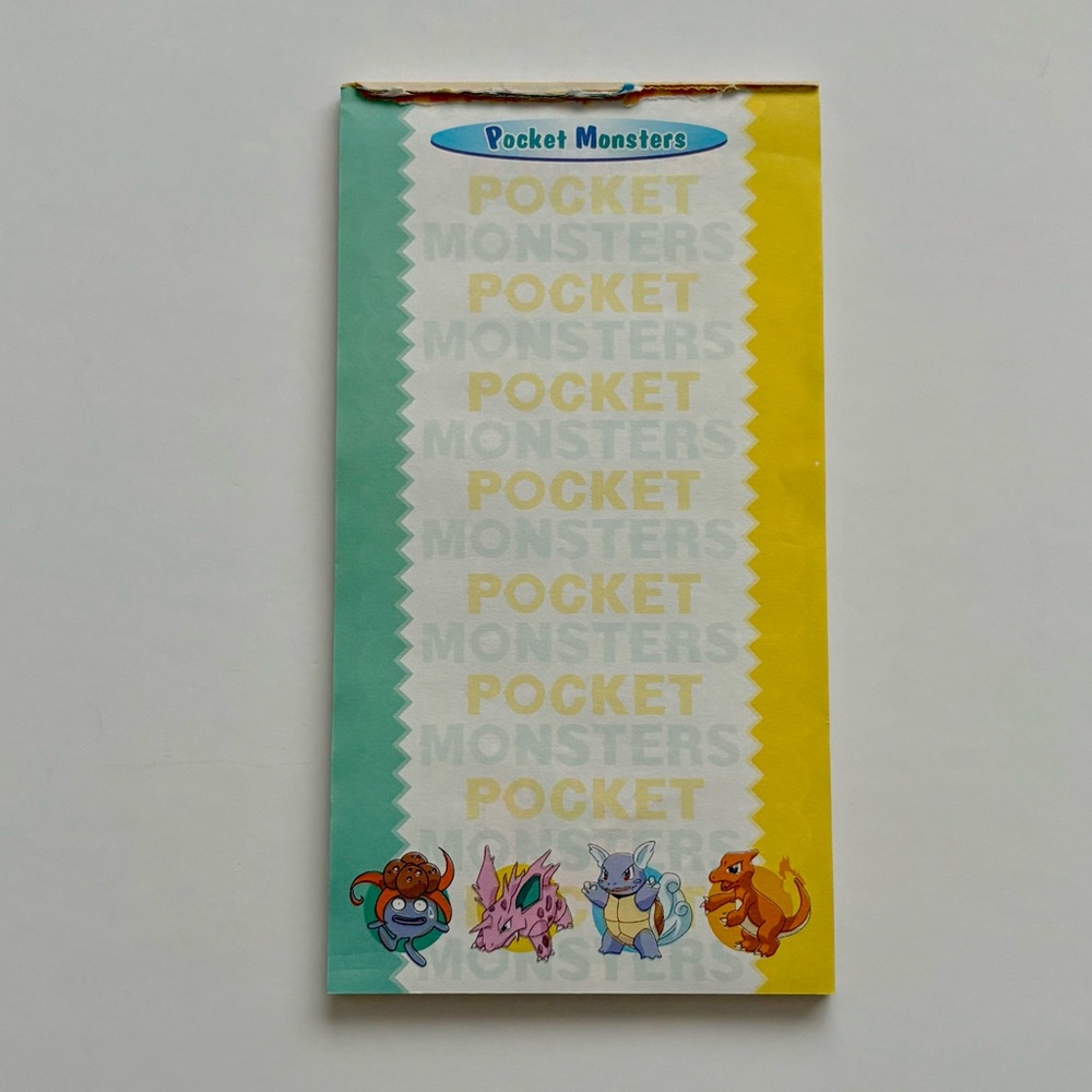 Vintage Pokemon Pocket Monsters Notepad Stationery